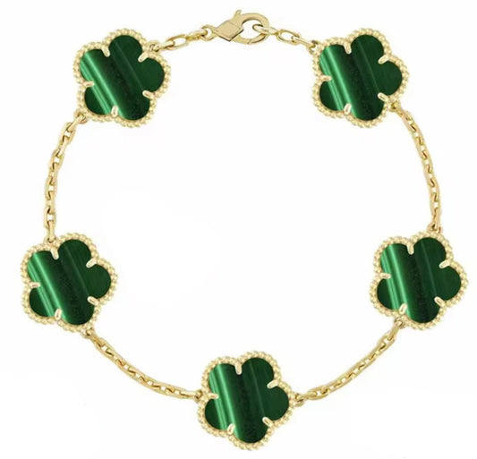 Malachite Clover Bracelet