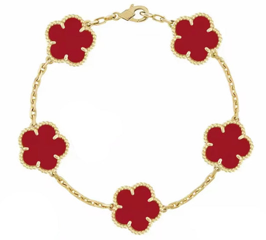 Carnelian Clover Bracelet