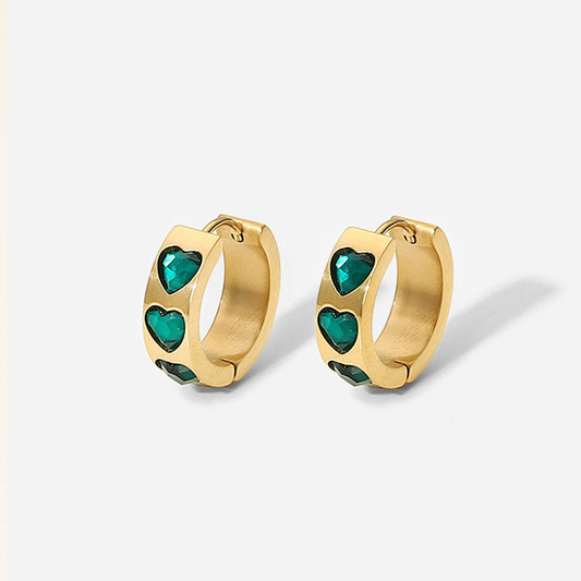 Salome Emerald Hoop Earrings