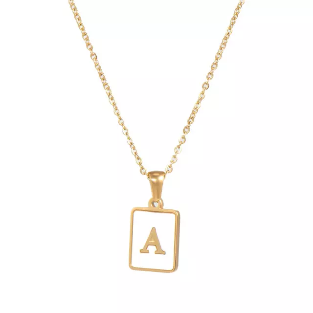 Letter A Mother of Pearl Initial Necklace