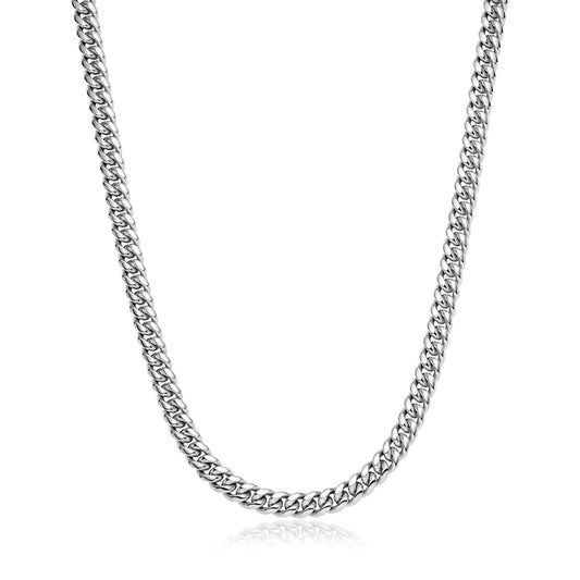 9mm Silver Miami Cuban Chain