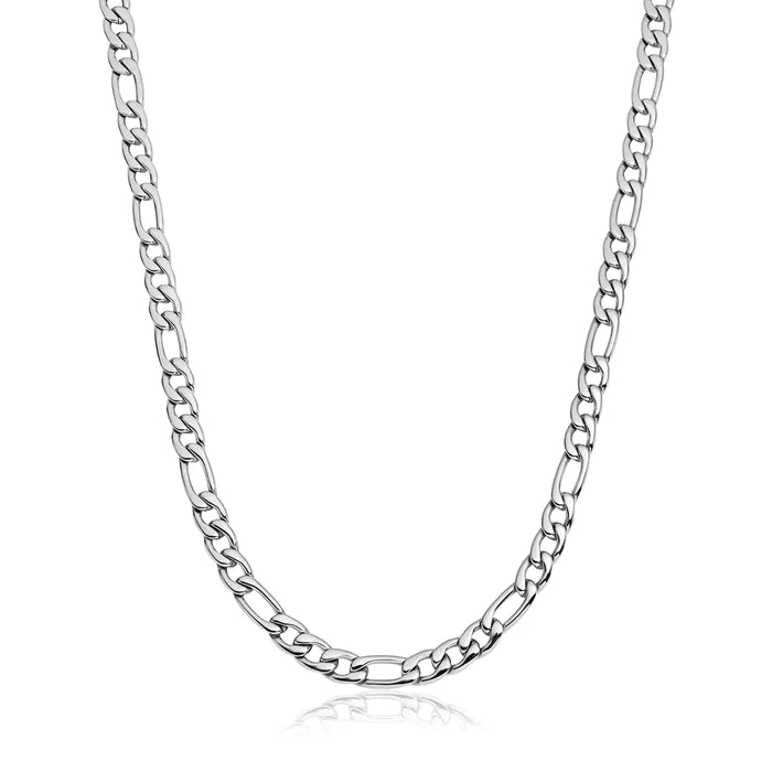 9mm Silver Figaro Chain